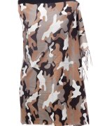 Shopika Esarfa casmir unisex cu imprimeu army pe fond camel