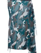 Shopika Esarfa casmir unisex cu imprimeu army pe fond verde
