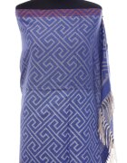 Shopika Esarfa casmir unisex cu imprimeu geometric pe fond albastru