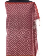 Shopika Esarfa casmir unisex cu imprimeu geometric pe fond bordo