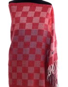 Shopika Esarfa casmir unisex cu imprimeu geometric pe fond bordo