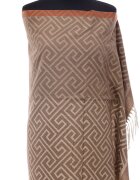 Shopika Esarfa casmir unisex cu imprimeu geometric pe fond capucino