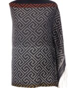 Shopika Esarfa casmir unisex cu imprimeu geometric pe fond negru