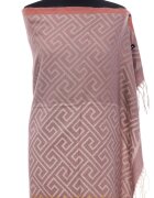 Shopika Esarfa casmir unisex cu imprimeu geometric pe fond roz prafuit