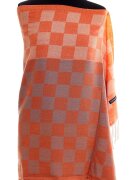Shopika Esarfa casmir unisex cu imprimeu tabla de sah pe fond portocaliu