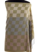 Shopika Esarfa casmir unisex cu imprimeu tabla de sah pe fond verde deschis