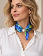 Shopika Esarfa colier satinata cu perla decorativa si inchidere magnetica dupa Irisi - de Van Gogh