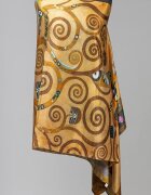 Shopika Esarfa cu doua fete din matase imprimata cu model inspirat dupa Pomul Vietii - Gustav Klimt