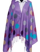 Shopika Esarfa din casmir cu buline multicolore pe fond mov deschis