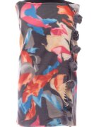 Shopika Esarfa din casmir cu ciucuri din blanita naturala multicolor pe fond gri