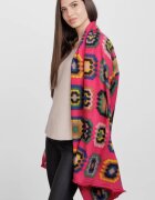 Shopika Esarfa din casmir cu motive florale stilizate pe fond fucsia