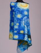 Shopika Esarfa doua fete imprimata cu model inspirat dupa pictura celebra a lui Van Gogh Noapte Instelat