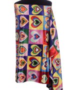 Shopika Esarfa dreptunghiulara cu doua fete din matase cu inimi multicolore dupa Kandinski