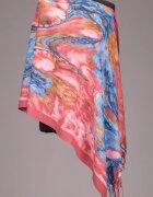 Shopika Esarfa dreptunghiulara din cashmere cu imprimeu roz - bleu