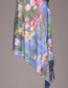 Shopika Esarfa matase cu imprimeu model inspirat dupa Nuferii de Claude Monet