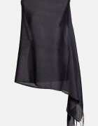 Shopika Esarfa neagra din cashmere subtire dreptunghiulara