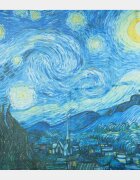 Shopika Esarfa patrata cu model inspirat dupa Noaptea Instelata a lui Van Gogh