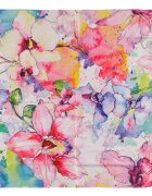 Shopika Esarfa patrata cu o singura fata cu imprimeu floral in acuarela