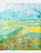 Shopika Esarfa patrata cu o singura fata imprimata cu model inspirat dupa tablou cu lanuri de Van Gogh
