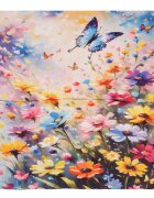 Shopika Esarfa patrata cu o singura fata imprimeu floral multicolor cu fluturi