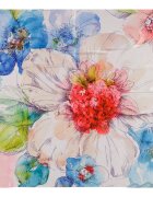 Shopika Esarfa patrata cu o singura fata imprimeu floral pastelat