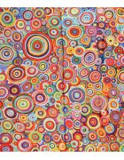 Shopika Esarfa patrata cu o singura fata imprimeu pictural cu cercuri multicolore