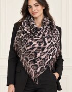 Shopika Esarfa patrata mare imprimeu animal print cu maron negru si bej inchis