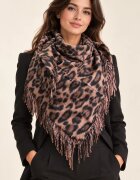 Shopika Esarfa patrata mare imprimeu animal print cu maron si negru