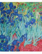 Shopika Esarfa premium din matase cu dubla fata imprimeu cu model inspirat dupa Irisi - de Van Gogh