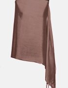 Shopika Esarfa roz inchis taupe din cashmere subtire dreptunghiulara