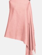 Shopika Esarfa roz somon din cashmere subtire dreptunghiulara