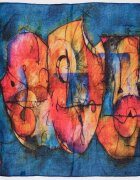 Shopika Esarfa tip batic din bumbac cu imprimeu grafic abstract pe fond albastru