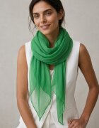 Shopika Esarfa verde dreptunghiulara in colturi alungite din bumbac si matase