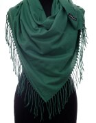 Shopika Esarfa verde patrata din material gros tip cashmere