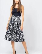 Shopika Fusta ampla midi satinata cu imprimeu Love