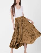 Shopika Fusta lunga ampla creponata lucios-satinata camel deschis