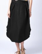 Shopika Fusta lunga neagra cu poale prinse din in cu o curea fancy