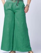 Shopika Fusta pantalon verde casual din in cu o curea fancy