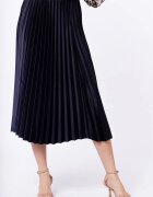 Shopika Fusta plisata satinata midi neagra