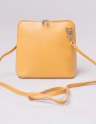 Shopika Geanta crossbody galbena din piele naturala