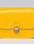 Shopika Geanta crossbody galbena din piele naturala tip postas