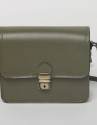 Shopika Geanta crossbody kaki din piele naturala tip postas