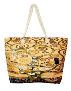 Shopika Geanta de plaja din material textil cu model inspirat dupa Pomul Vietii - Gustav Klimt