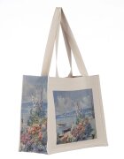 Shopika Geanta de umar din material textil cu imprimeu inspirat din o pictura cu primavara pe malul lacului