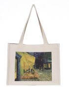 Shopika Geanta de umar din material textil cu imprimeu inspirat din pictura celebra Cafeneaua de Van Go