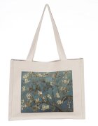 Shopika Geanta de umar din material textil cu imprimeu inspirat din pictura Migdal Inflorind a lui Van Gogh