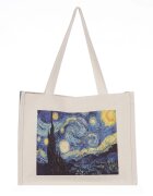 Shopika Geanta de umar din material textil cu imprimeu inspirat din pictura Noapte Instelata a lui Van Gogh