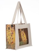 Shopika Geanta de umar din material textil cu imprimeu inspirat din pictura Sarutul a lui Gustav Klimt