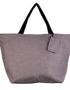 Shopika Geanta de weekend bej inchis din material textil panzat