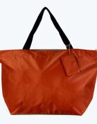 Shopika Geanta de weekend portocalie din material textil usor lucios